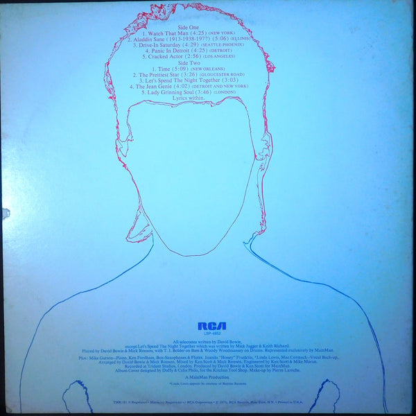 DAVID BOWIE ALADDIN SANE WITH FAN CLUB FLYER