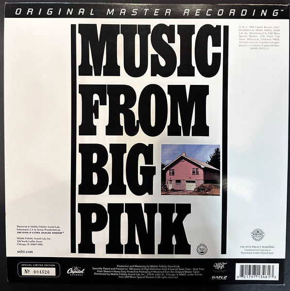 THE BAND MUSIC FROM BIG PINK M.F.S.L.